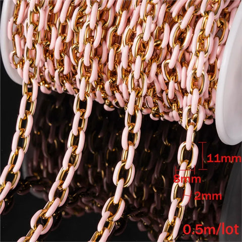 50cm Stainless Steel Colorful Enamel Chains