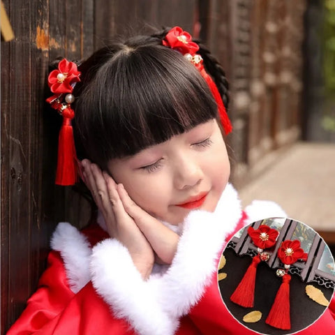 Chinese Hanfu Vintage Dress Headwear Long Tassels Hair Clip Noiva Jewelry