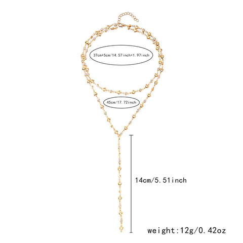 Sexy Long Y-Shaped Necklace for Women Y2K Aesthetic Metal Clavicle Chain