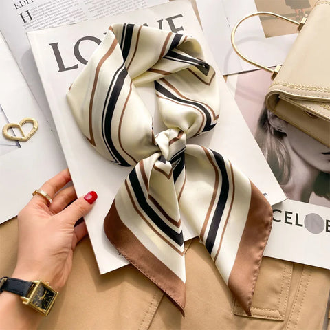 Silk Shawl Square Scarf Women Summer Hijab Wraps Neckerchief