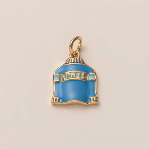 DIY zirconium inlaid gourmet sports pendant with gold plating and color retention
