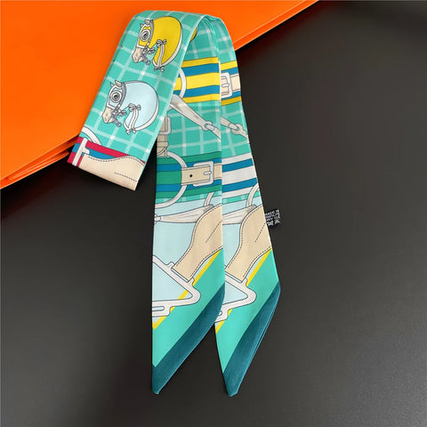 Saddle Print Summer Scarf Brand Design Women Skinny Bag Scarves