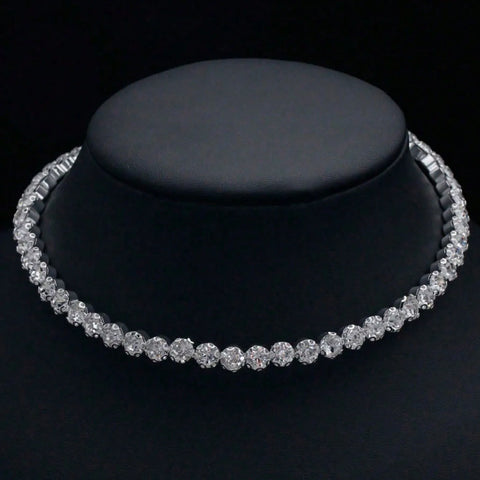 Elegant Rhinestone Necklace for Women Single Row Sparkling Jewelry Perfect For Bridal