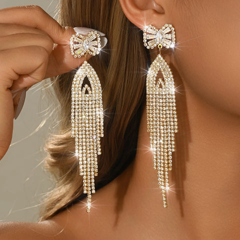 Super Sparkling Bride Wedding Earrings