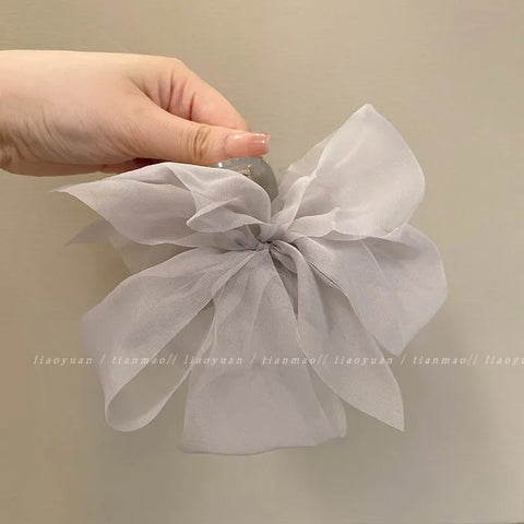 New Mesh Bow Grip Clip Female Ponytail Braid Hair Claw Clip