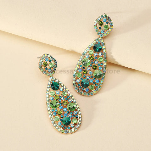 Women's Crystal Pendant Earrings Fashionable  Droplet Shaped