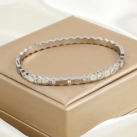 Waterproof Stainless Steel Cuff Bracelet Bangles for Women