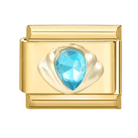 Golden Heart Butterfly Sun Flower Pearl Zircon Italian Charm Links