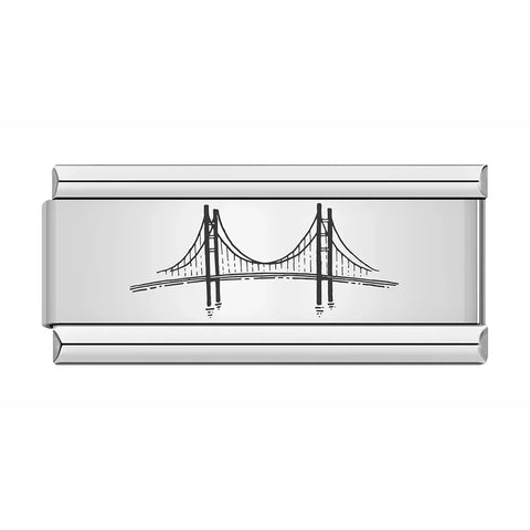 Travel Mountain Paper Boat Italian Charm  Links | Long Links