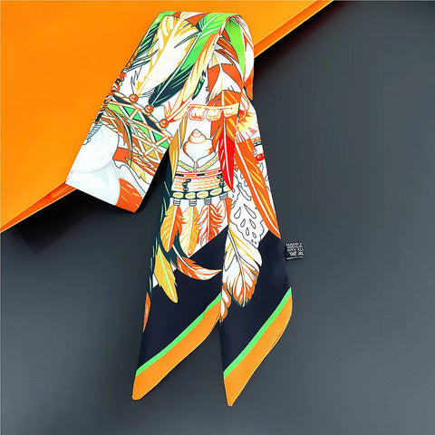 Saddle Print Summer Scarf Brand Design Women Skinny Bag Scarves