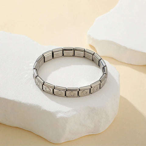 Italian Charm Stainless Steel Bracelets For Women Men 9mm Width Elastic DIY Bracelet