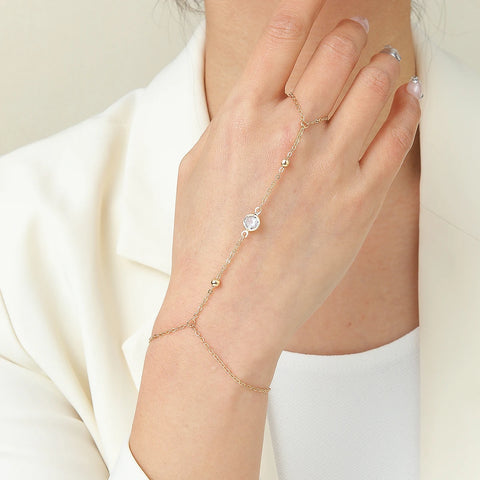 Vintage Emerald Blue Crystal Boho Wrist Bracelet for Women