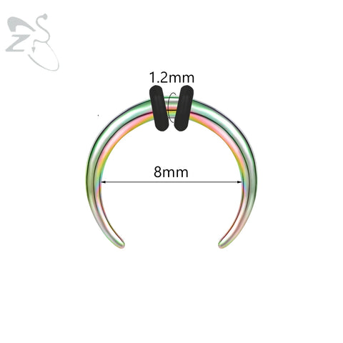 C Shape Buffalo Horn Nose Piercing Stainless Steel Pincher Septum Ring Punk