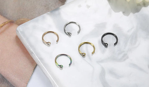 Stainless Steel Nose Rings for woman Hoop Nose Ring Earring CZ Body Ear Piercing Jewelry