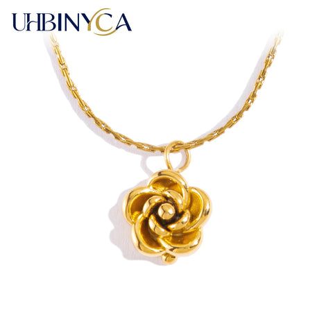 Delicate Rose Pendant Necklace for Women Romantic Love Gift Hypoallergenic Jewelry Gift