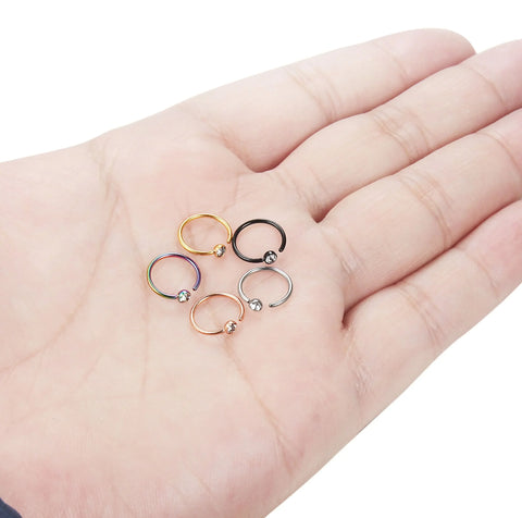 Stainless Steel Nose Rings for woman Hoop Nose Ring Earring CZ Body Ear Piercing Jewelry