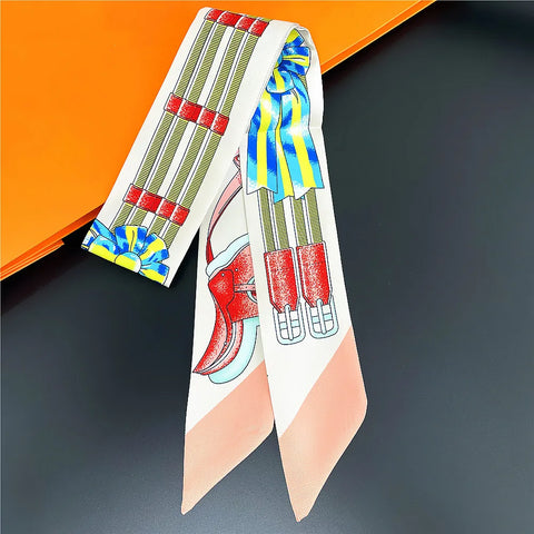 Saddle Print Summer Scarf Brand Design Women Skinny Bag Scarves