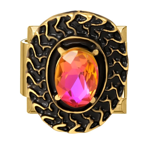 Golden Heart Butterfly Sun Flower Pearl Zircon Italian Charm Links