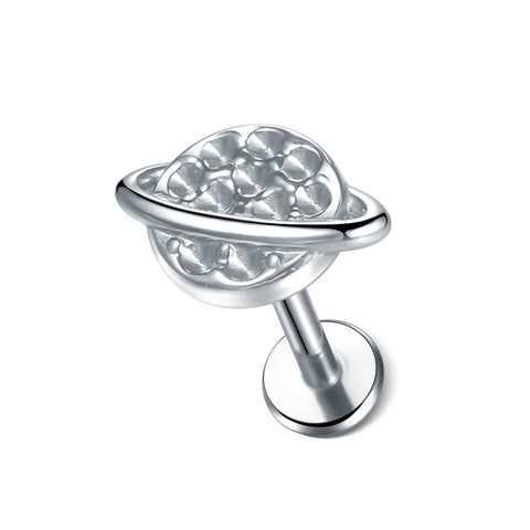 Steel Moon Lighting Labret Bar Rings Crystal Flower Tragus Cartilage Piercing