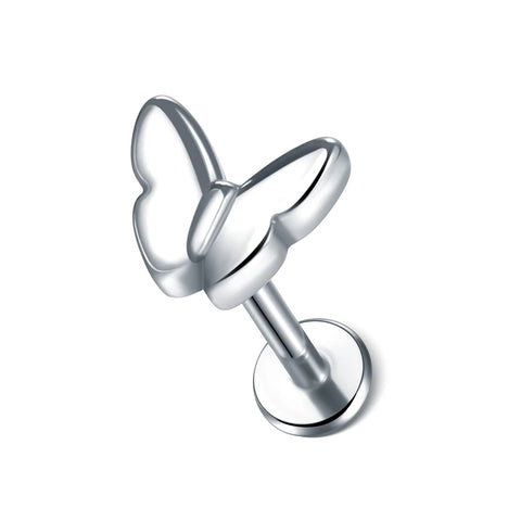 Steel Moon Lighting Labret Bar Rings Crystal Flower Tragus Cartilage Piercing