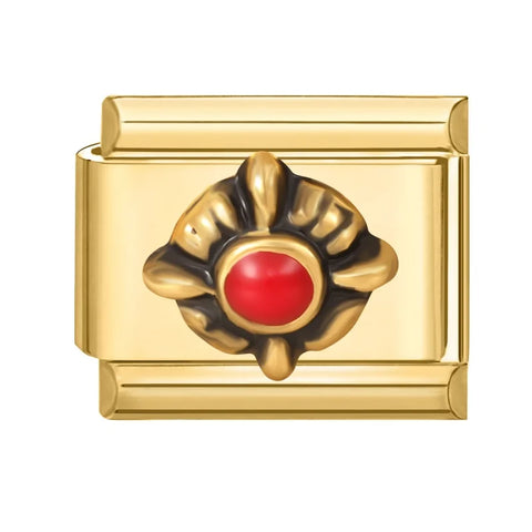 Golden Heart Butterfly Sun Flower Pearl Zircon Italian Charm Links