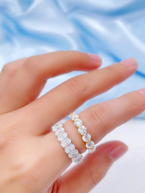 Sterling Silver Original Zircon Oval Fashion Ring for Women Gift Engagement Wedding Luxury