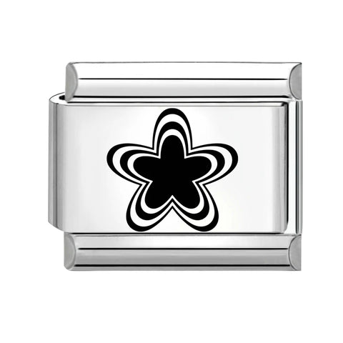 Black Engraving  Eye Jellyfish Butterfly Sun Moon Silver Charm Links