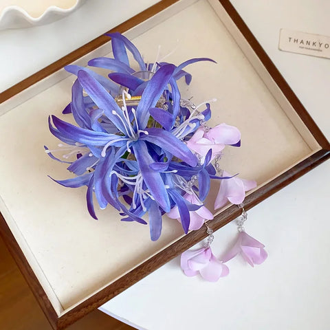 Long Tassel Shark Clip Dedicate Retro Crystal Acrylic Hairgrips