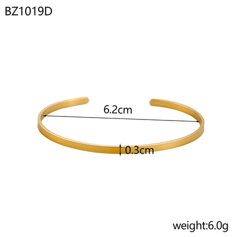 Stainless Steel Minimalist Open Design Cuff Bangle