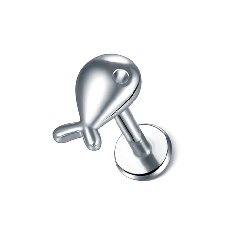 Steel Moon Lighting Labret Bar Rings Crystal Flower Tragus Cartilage Piercing