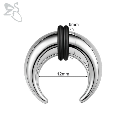 C Shape Buffalo Horn Nose Piercing Stainless Steel Pincher Septum Ring Punk