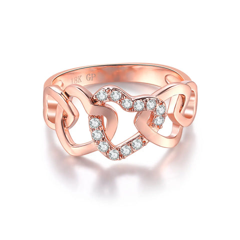 Romantic Infinity Heart Love Rings For Women Wedding Engagement Couple Rings