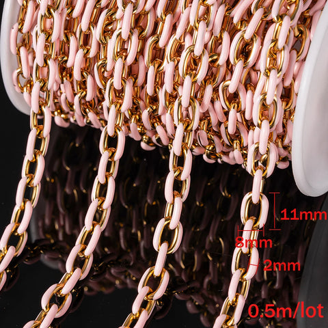50cm Stainless Steel Colorful Enamel Chains