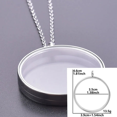Round Living Memory Photo Relicario Locket Pendant Floating Charms Picture Necklaces