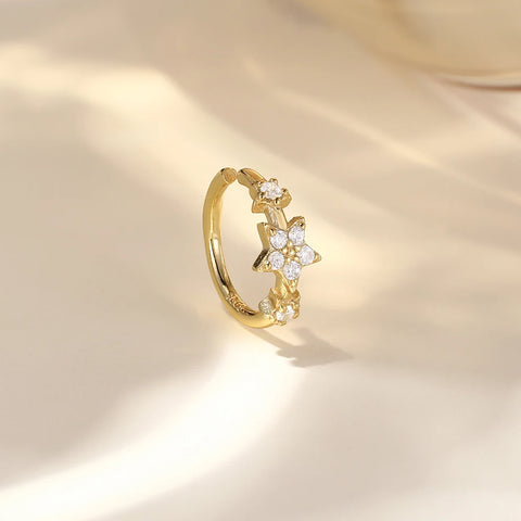 Sterling Silver Pierceing Nose Ring Simple Round Twist Rope Nose Ring Women