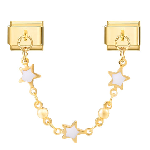 Golden Chain Heart Flowers Butterfly Charm Link