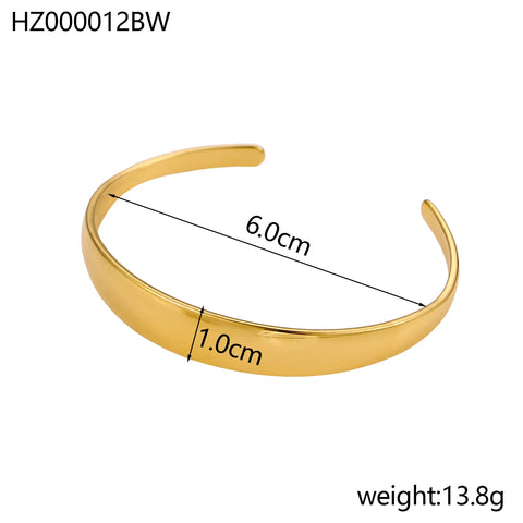 Stainless Steel Minimalist Open Design Cuff Bangle