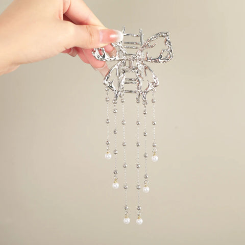 AWAYTR Butterfly Pearl Tassel Shark Crab Clips Girls Hairpin Hair Accessories