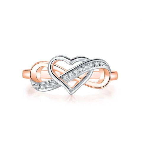 Romantic Infinity Heart Love Rings For Women Wedding Engagement Couple Rings