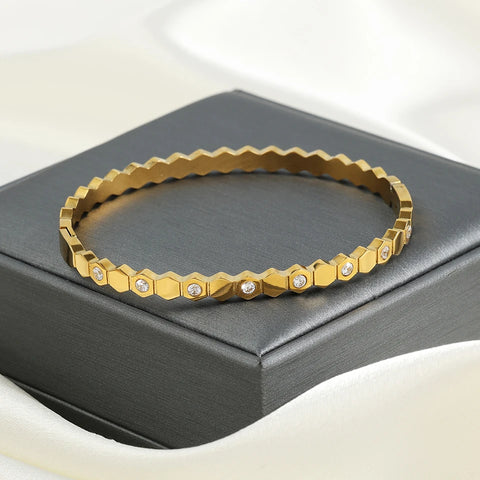 Waterproof Stainless Steel Cuff Bracelet Bangles for Women