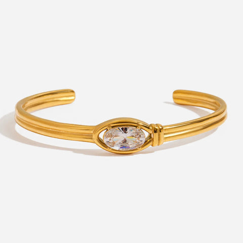 Stainless Steel Chunky Cuff Bracelet for Women