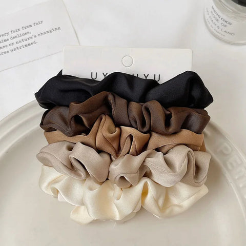 Elegant Satin Hair Scrunchies for Women Softer Than Elastic Bands Hair Rope Ponytail
