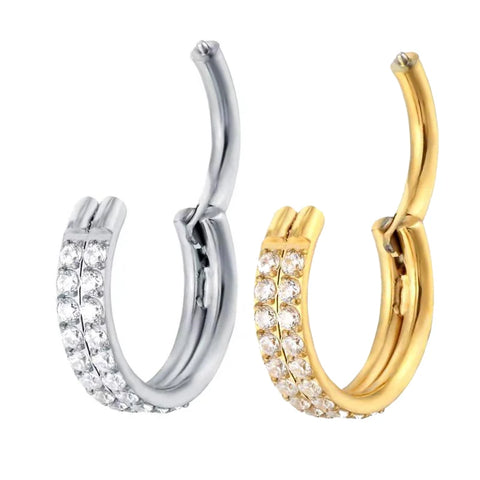 Titanium Piercing Hinged Segment Septum Hoop Nose Rings Clicker