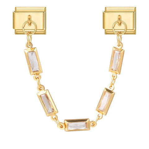 Golden Chain Heart Flowers Butterfly Charm Link