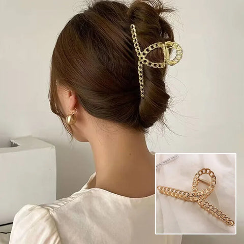 Korean Metal Geometric Hair Claws Barrettes Elegant Hair Clips Crab Hollow Out Hairpin