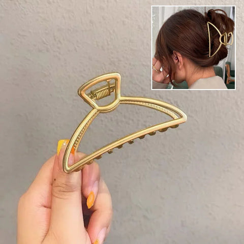 Korean Metal Geometric Hair Claws Barrettes Elegant Hair Clips Crab Hollow Out Hairpin