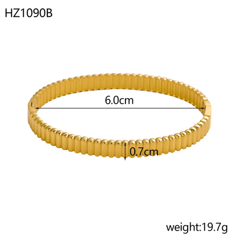 Unique Jewelry High Polish Hip Hop U Shape Horsehoe Bangle Set