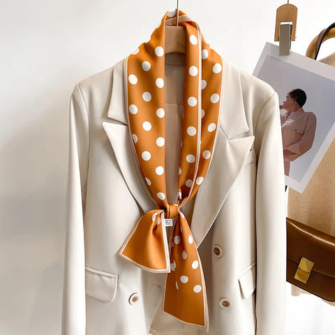 Women Fashion Luxury Long Narrow Small Silk Scarves Ladies Headband Headscarve