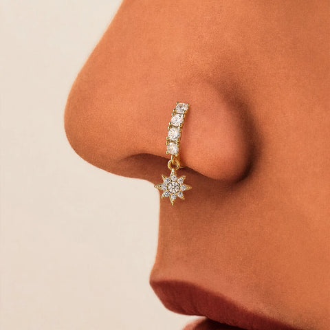 Sterling Silver Pierceing Nose Ring Simple Round Twist Rope Nose Ring Women