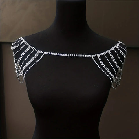 Sexy multi-layer classical tassel rhinestone shoulder chain